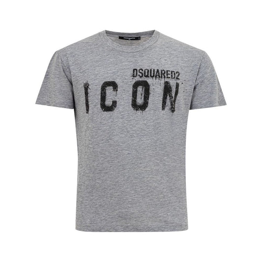 Dsquared² Sleek Gray Cotton Tee for Stylish Men DS-4643662-XS