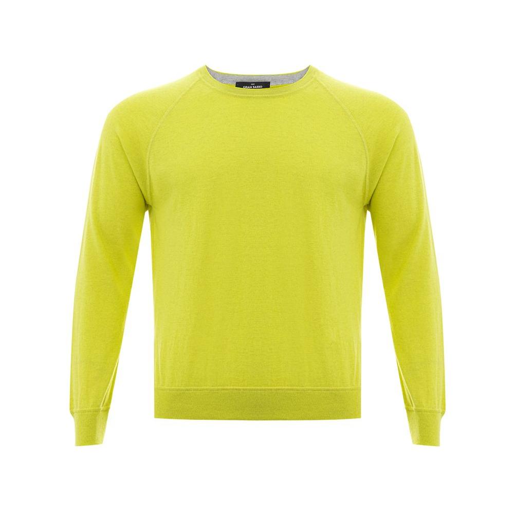 Gran Sasso Sunny Yellow Italian Cotton Sweater GR-4367669-IT50 | L