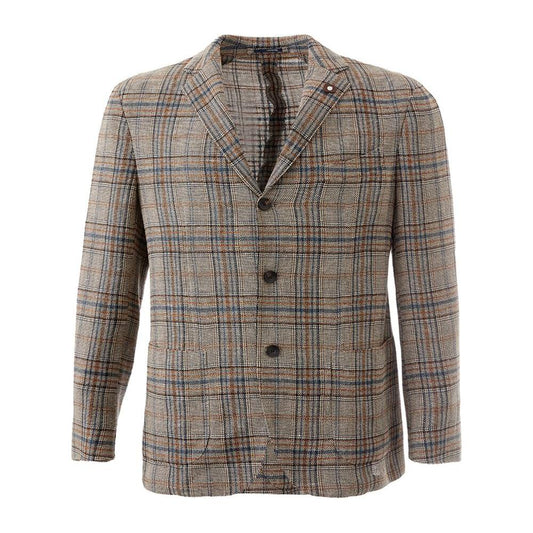 Lardini Elegant Multicolor Linen Jacket LA-1527667-IT50 | L