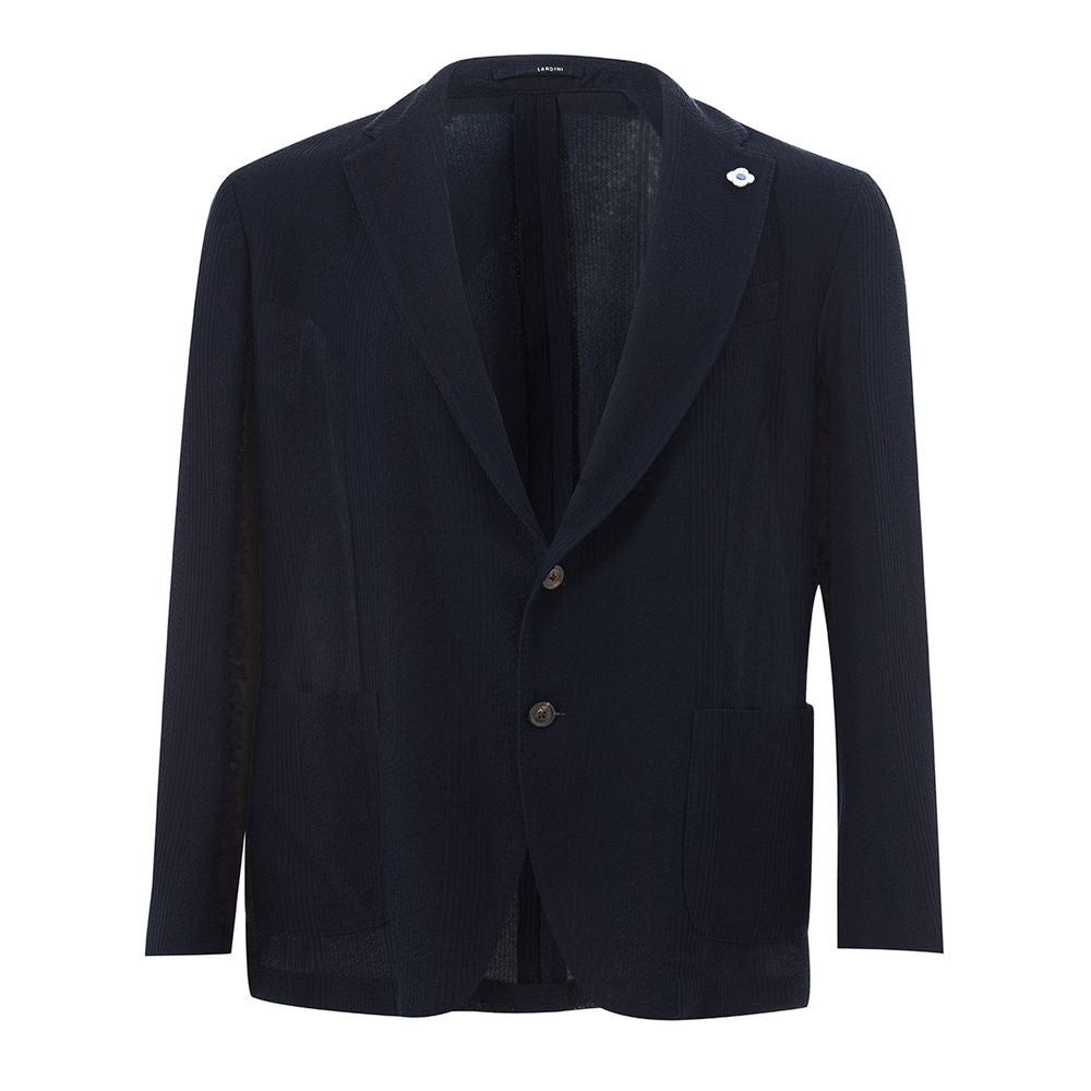 Lardini Blue Cotton Blazer LA-1195673-IT56 | 3XL