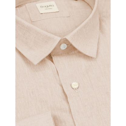 Bagutta Beige Linen Men Shirt