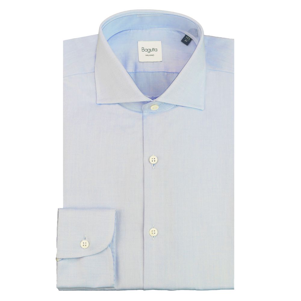 Bagutta Light Blue Cotton Men Shirt