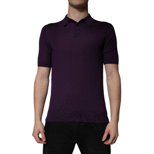 Dolce & Gabbana Violet Cashmere Collared Polo T-shirt