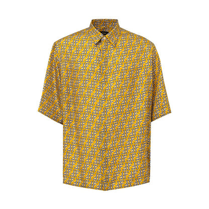 Fendi Yellow Silk Shortsleeve Shirt