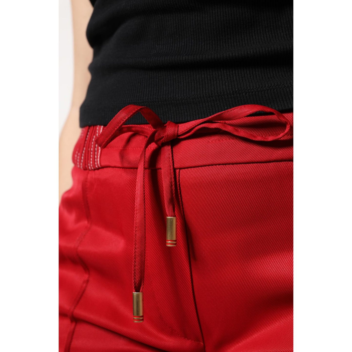 Dolce & Gabbana Red Viscose Straight Fit Pants PAN76259-42