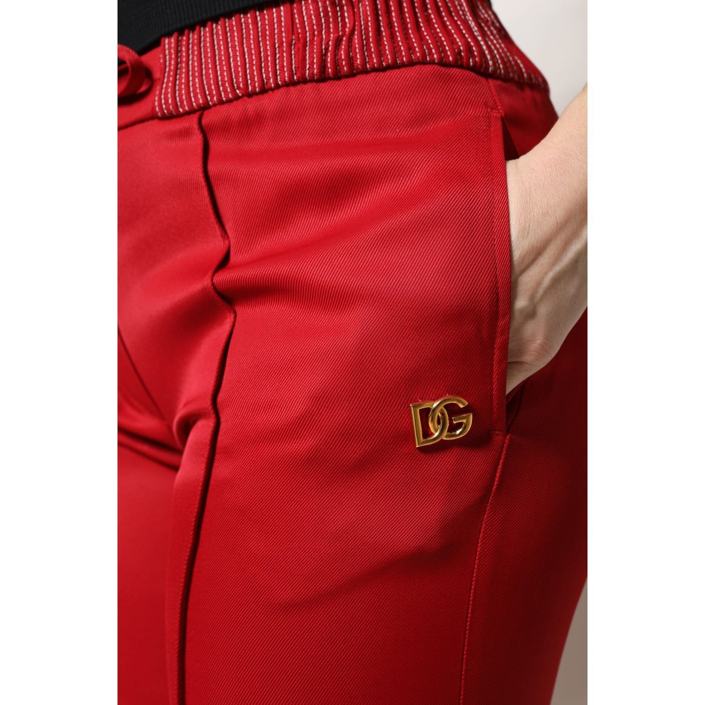 Dolce & Gabbana Red Viscose Straight Fit Pants PAN76259-42