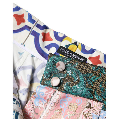 Dolce & Gabbana Multicolor Cotton Patchwork Hot Pants Shorts