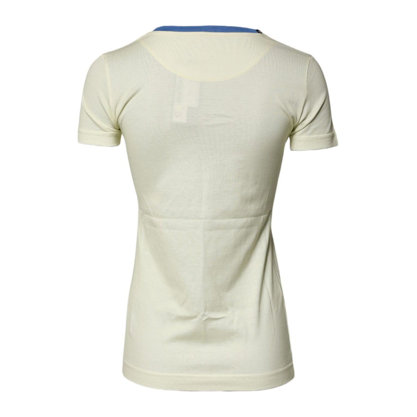 Dolce & Gabbana Light Yellow Cotton Short Sleeve T-shirt
