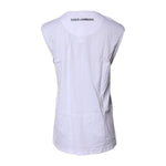 Dolce & Gabbana White Cotton Sleeveless Printed Tank T-shirt