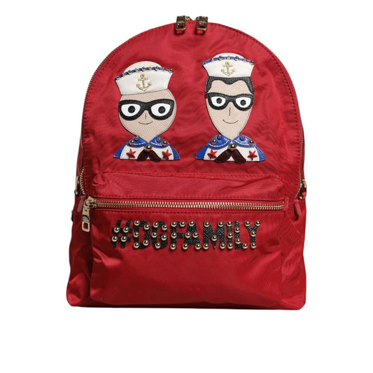 Dolce & Gabbana Red #DGFAMILY VULCANO Embellishment Backpack Bag BAG4572