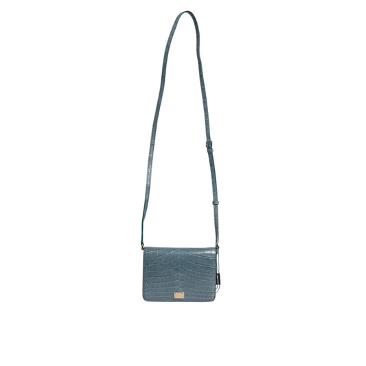 Dolce & Gabbana Green Exotic Leather DG Plaque Crossbody Mini Bag BAG4603