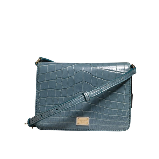 Dolce & Gabbana Green Exotic Leather DG Plaque Crossbody Mini Bag BAG4603