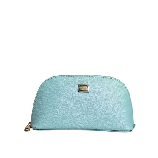 Dolce & Gabbana Light Blue Leather Handbag Clutch Mini Purse Pouch Bag BAG4605