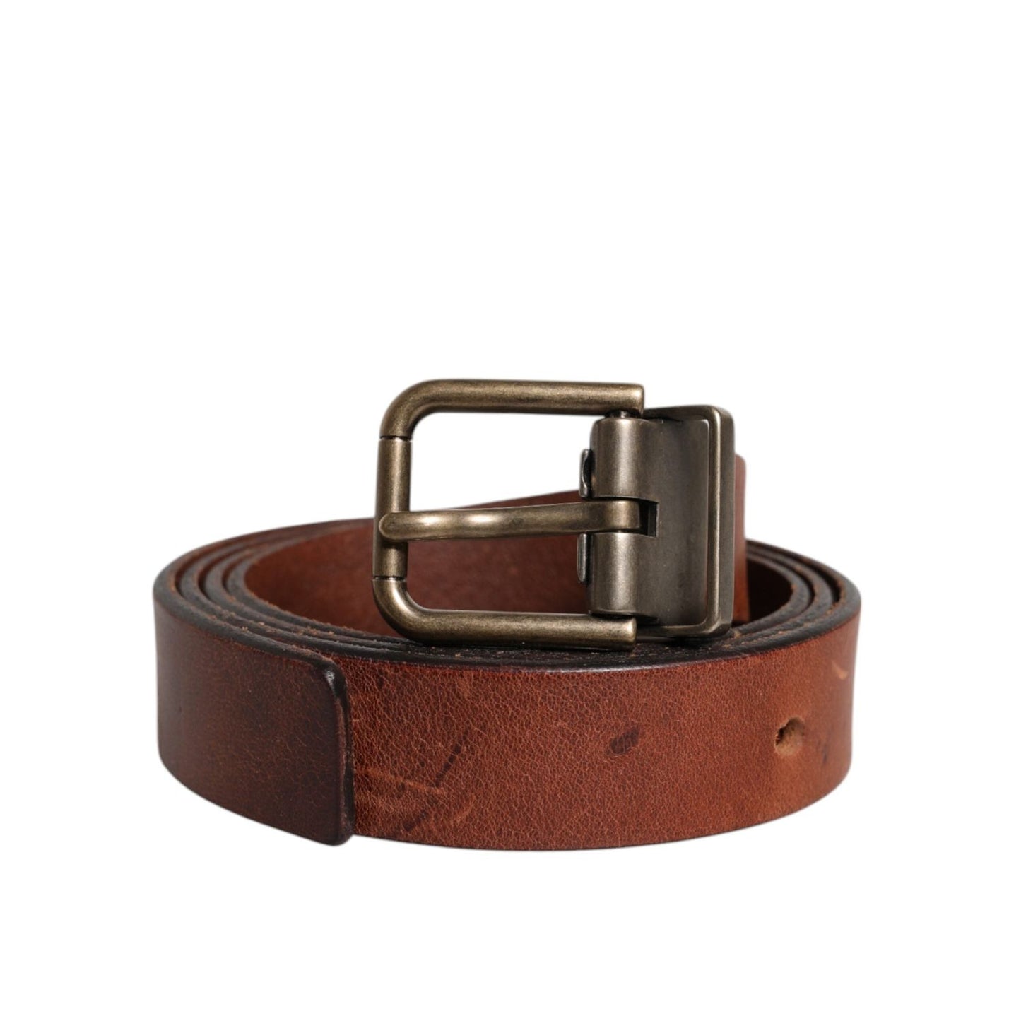 Dolce & Gabbana Brown Leather Metal Buckle Classic Belt