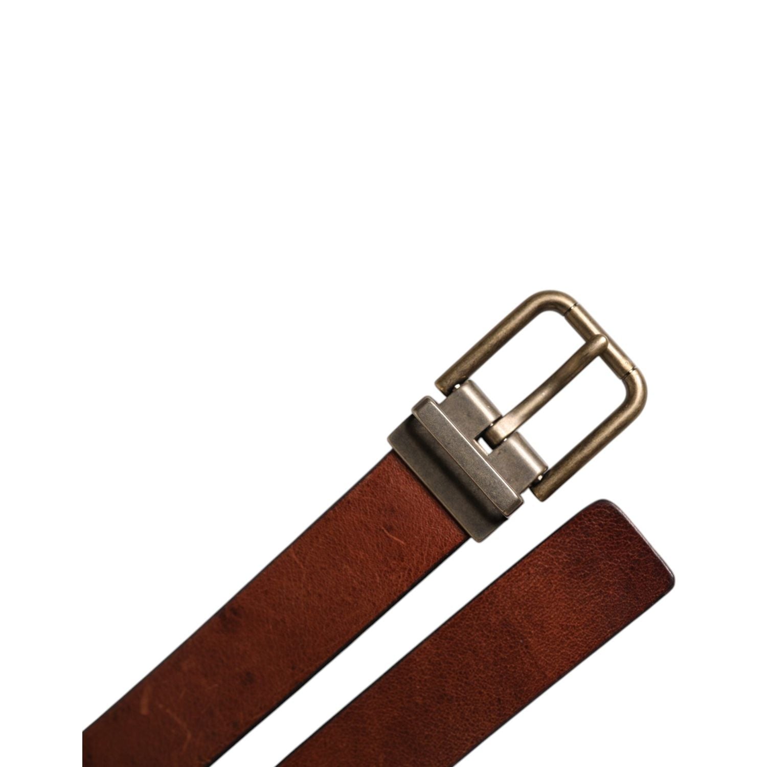 Dolce & Gabbana Brown Leather Metal Buckle Classic Belt