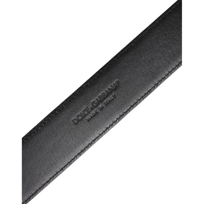 Dolce & Gabbana Black Leather Metal Buckle Classic Belt