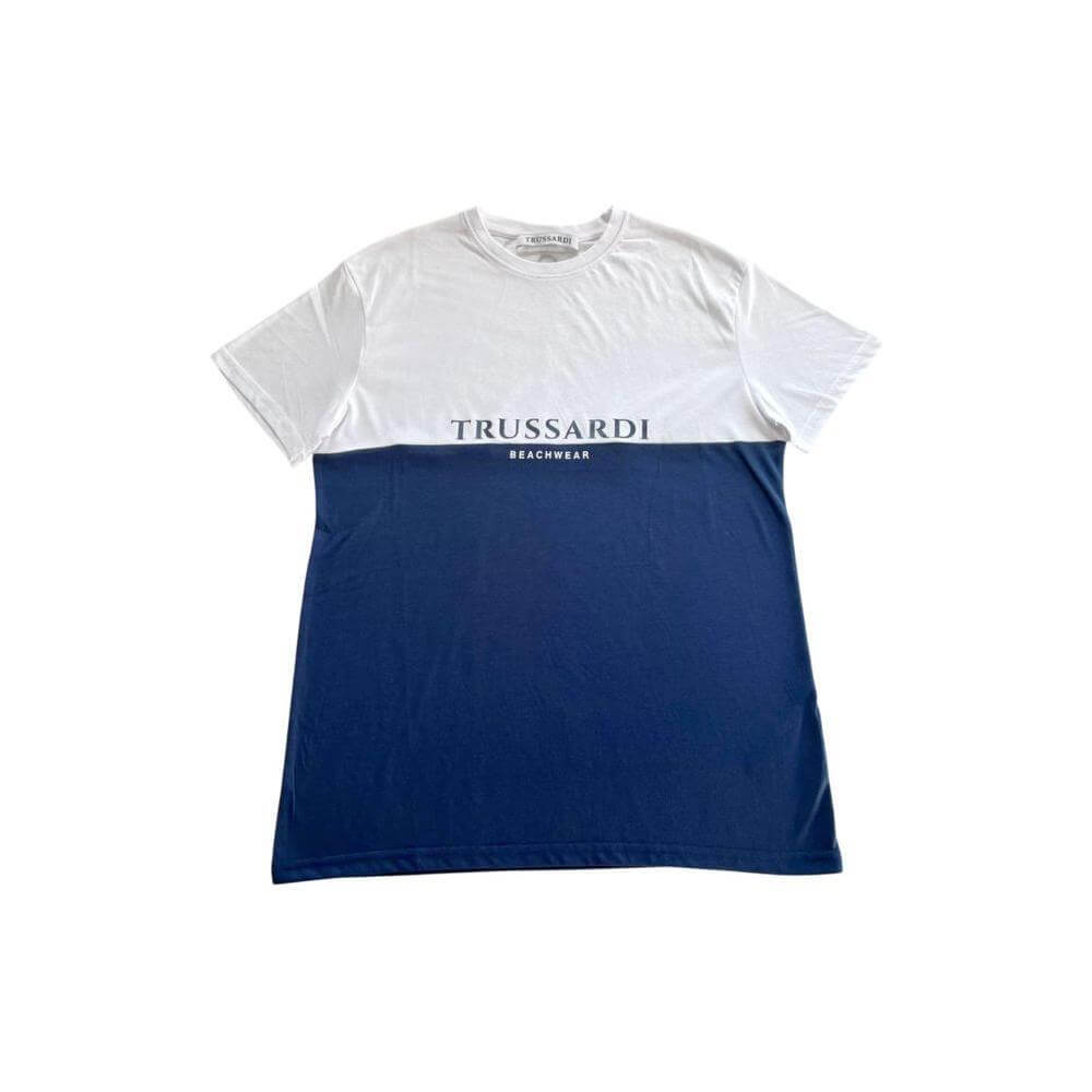 Trussardi Beachwear Blue Polyester Men T-Shirt