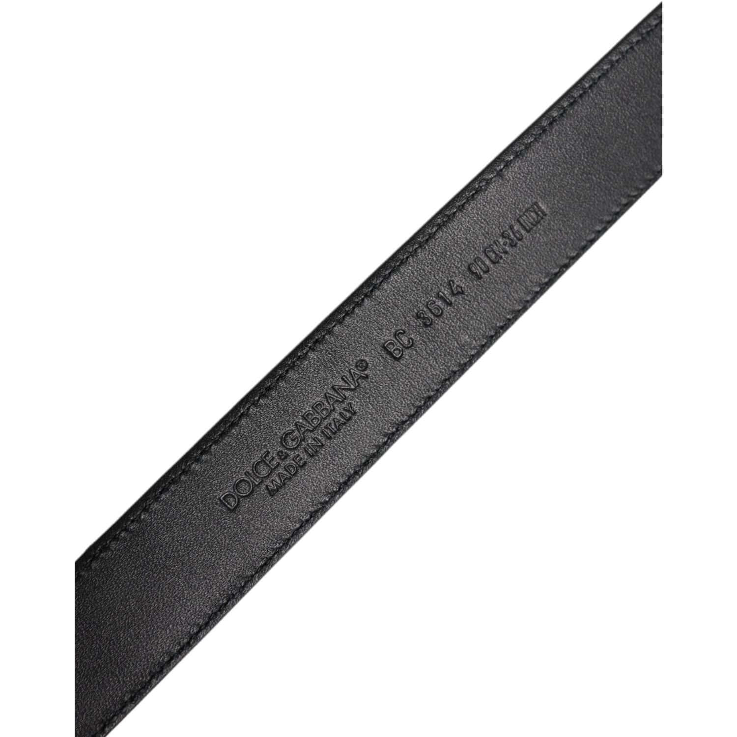 Dolce & Gabbana Black Calf Leather Classic Metal Buckle Belt