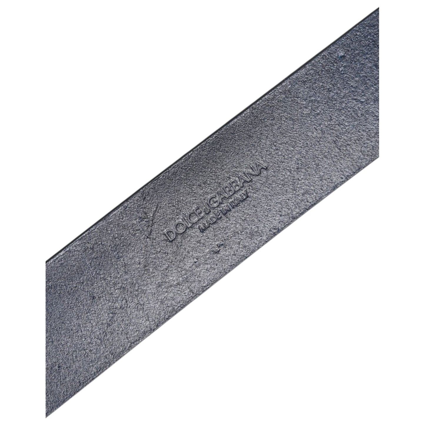 Dolce & Gabbana Blue Leather Classic Metal Logo Buckle Belt