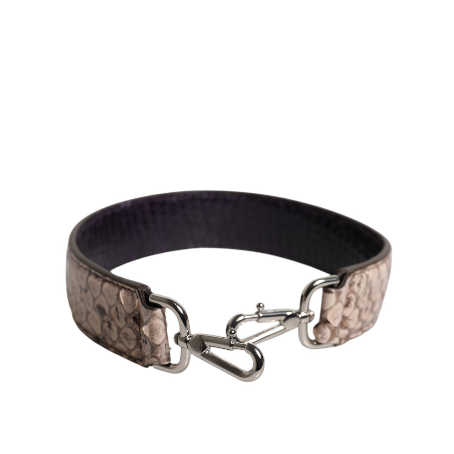 Dolce & Gabbana Black Cream Exotic Leather Bag Shoulder Strap