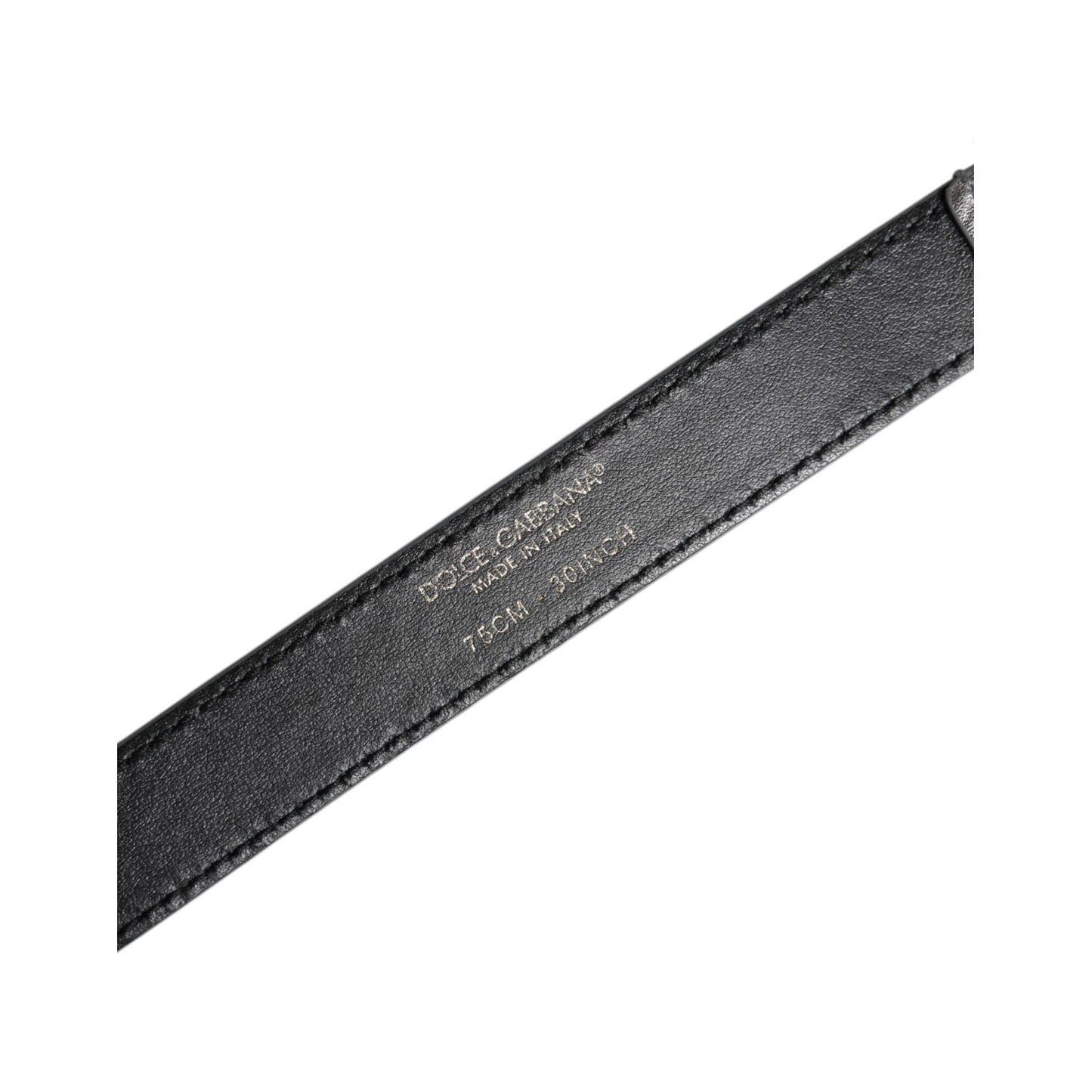 Dolce & Gabbana Silver Logo Engraved Metal Waist Buckle Belt