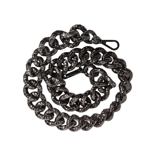 Dolce & Gabbana Black Chain Logo Engraved Bag Shoulder Strap WMB496