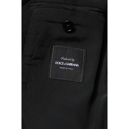 Dolce & Gabbana Black Wool Slim Fit Coat Blazer Jacket Suit