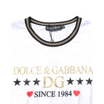 Dolce & Gabbana White Graphic Print Cotton Crew Neck T-shirt