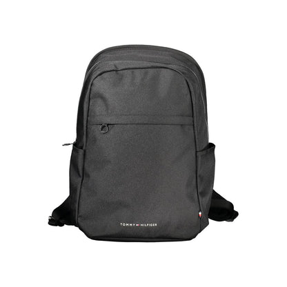 Tommy Hilfiger Black Polyester Men Backpack