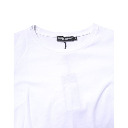 Dolce & Gabbana White Cotton Crew Neck Short Sleeves T-shirt