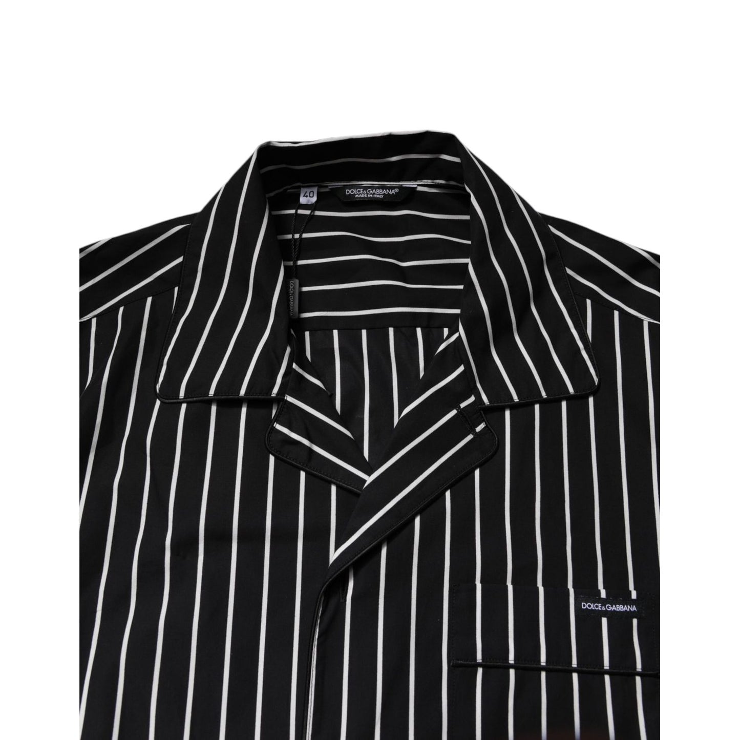 Dolce & Gabbana Black White Stripes Cotton Men Pajama Set Sleepwear