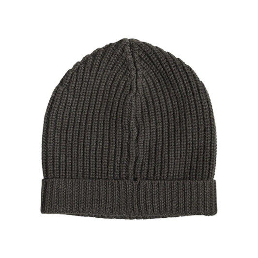 Dolce & Gabbana Dark Gray Cashmere Knit Winter Beanie Hat