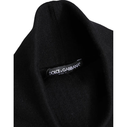 Dolce & Gabbana Black Cashmere Knitted Neck Warmer Foulard Scarf