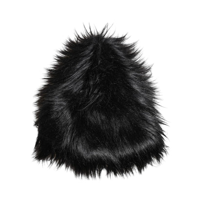 Dolce & Gabbana Black Acrylic Fur Womens Bucket Hat
