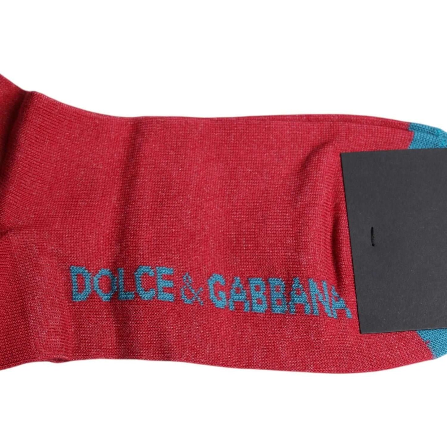 Dolce & Gabbana Red Cotton DG Logo Print Mid Calf Socks SCS2187-M