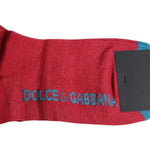 Dolce & Gabbana Red Cotton DG Logo Print Mid Calf Socks SCS2187-M