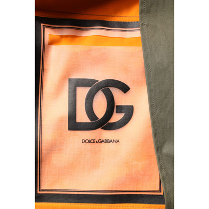 Dolce & Gabbana Multicolor Camouflage Button Hooded Jacket