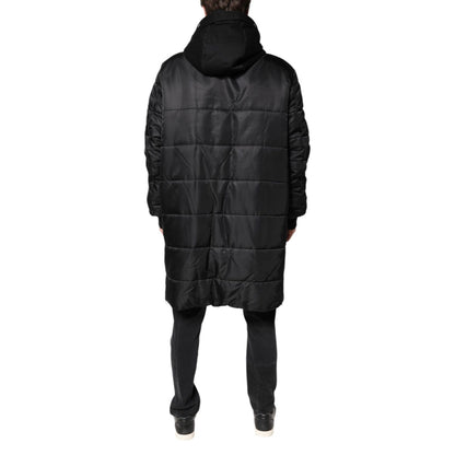 Dolce & Gabbana Black Hooded Parka Winter Men Coat Jacket