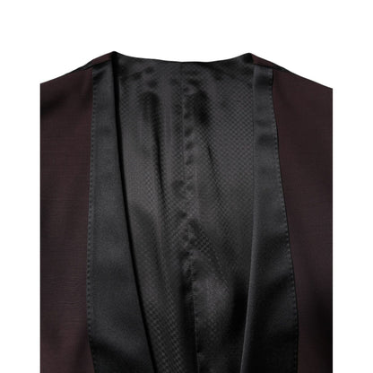 Dolce & Gabbana Maroon Wool Waistcoat Dress Formal Vest