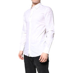 Dolce & Gabbana White Cotton GOLD Dress Formal Collared Shirt