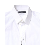 Dolce & Gabbana White Cotton GOLD Dress Formal Collared Shirt
