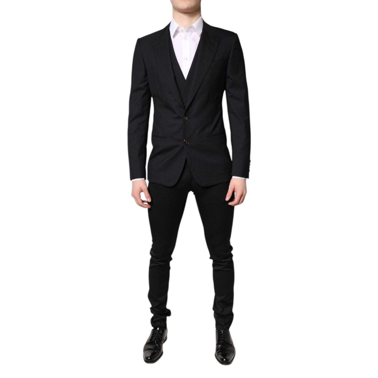 Dolce & Gabbana Black Single Breasted Formal Blazer with Vest
