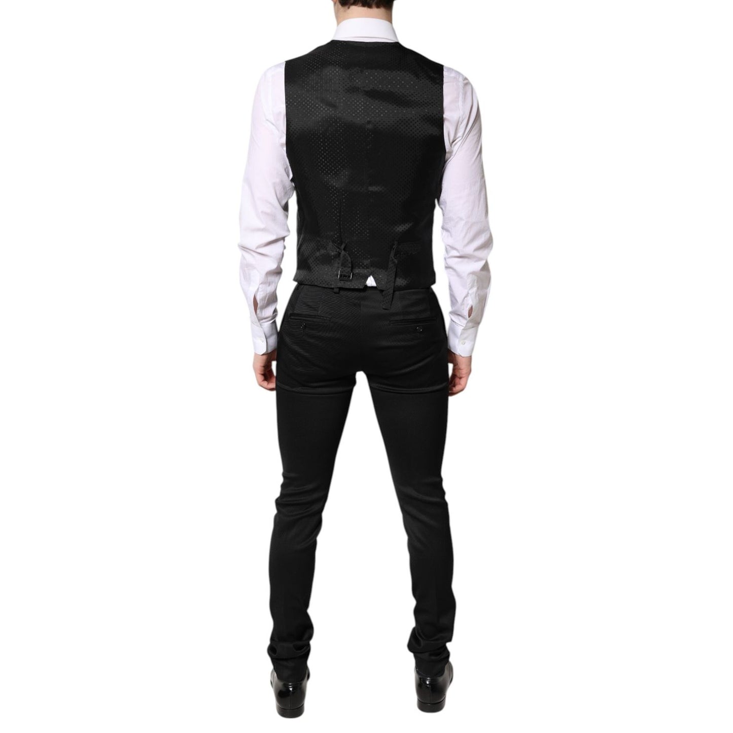 Dolce & Gabbana Black Single Breasted Formal Blazer with Vest