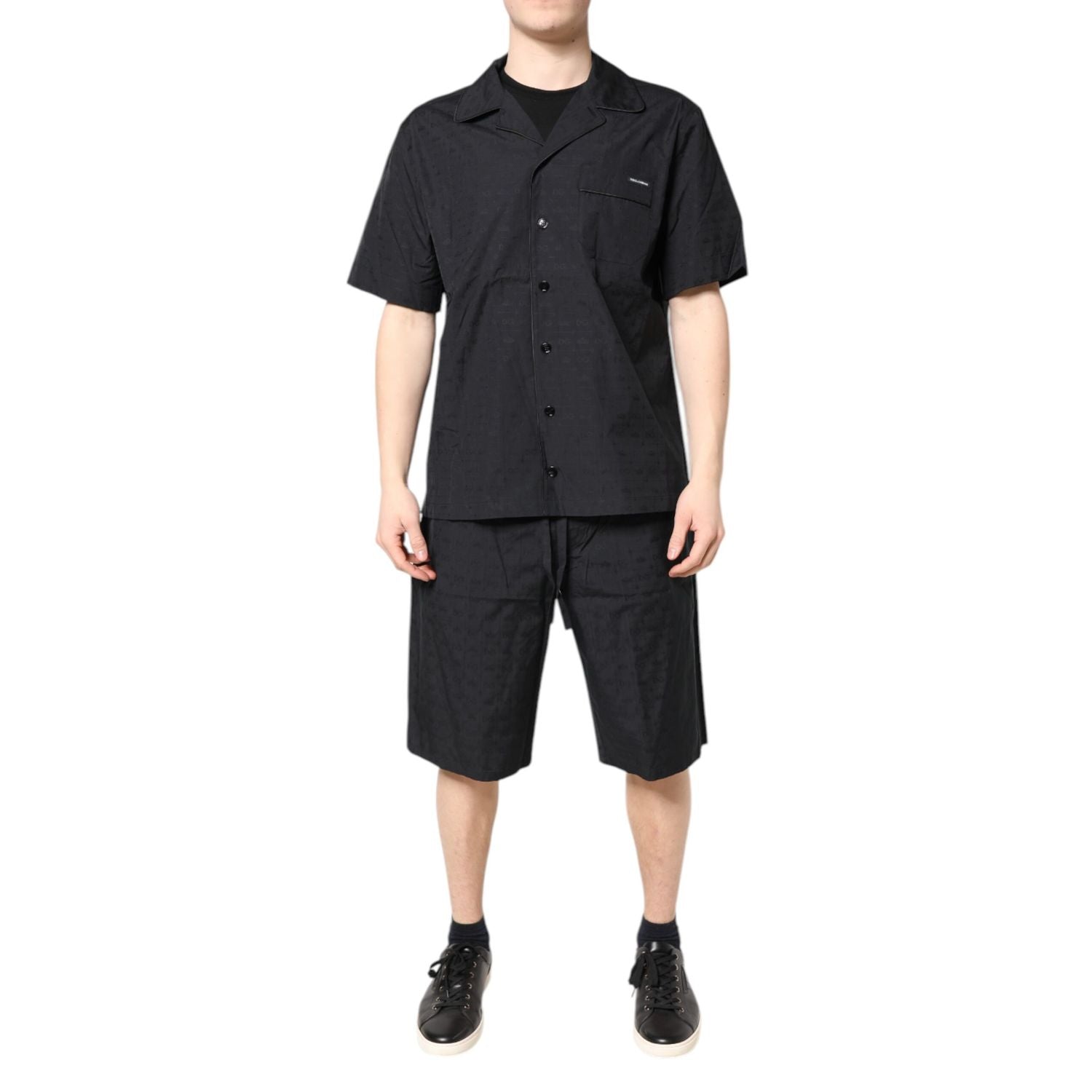 Dolce & Gabbana Black Cotton Men Pajama Set Sleepwear