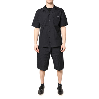 Dolce & Gabbana Black Cotton Men Pajama Set Sleepwear