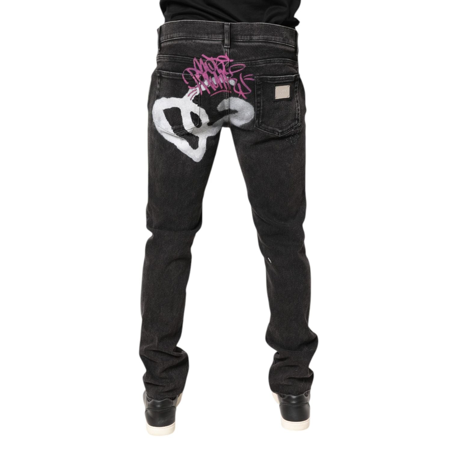 Dolce & Gabbana Gray Washed Cotton Skinny Denim Jeans