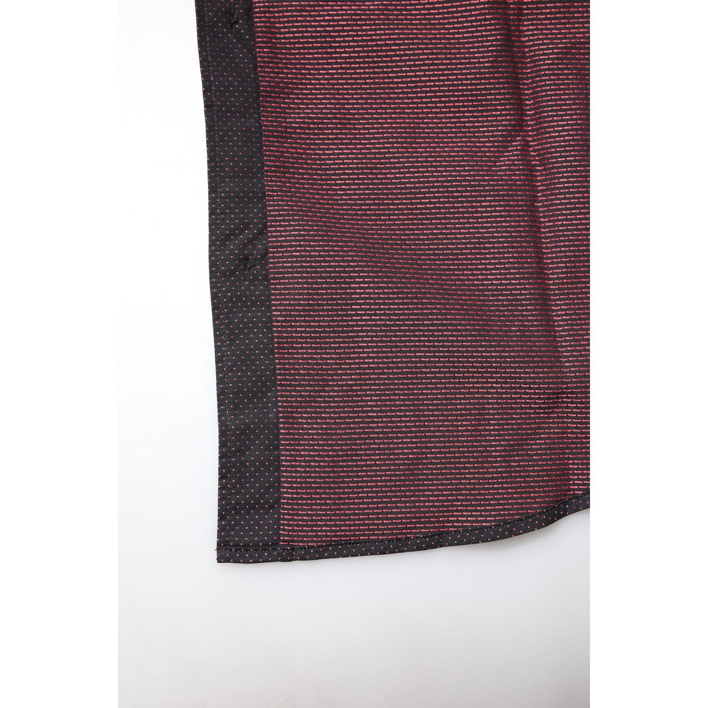 Dolce & Gabbana Maroon Jacquard Cotton GOLD Men Dress Shirt