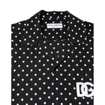 Dolce & Gabbana Black Polka Dot Short Sleeves Casual Shirt TSH87754-38