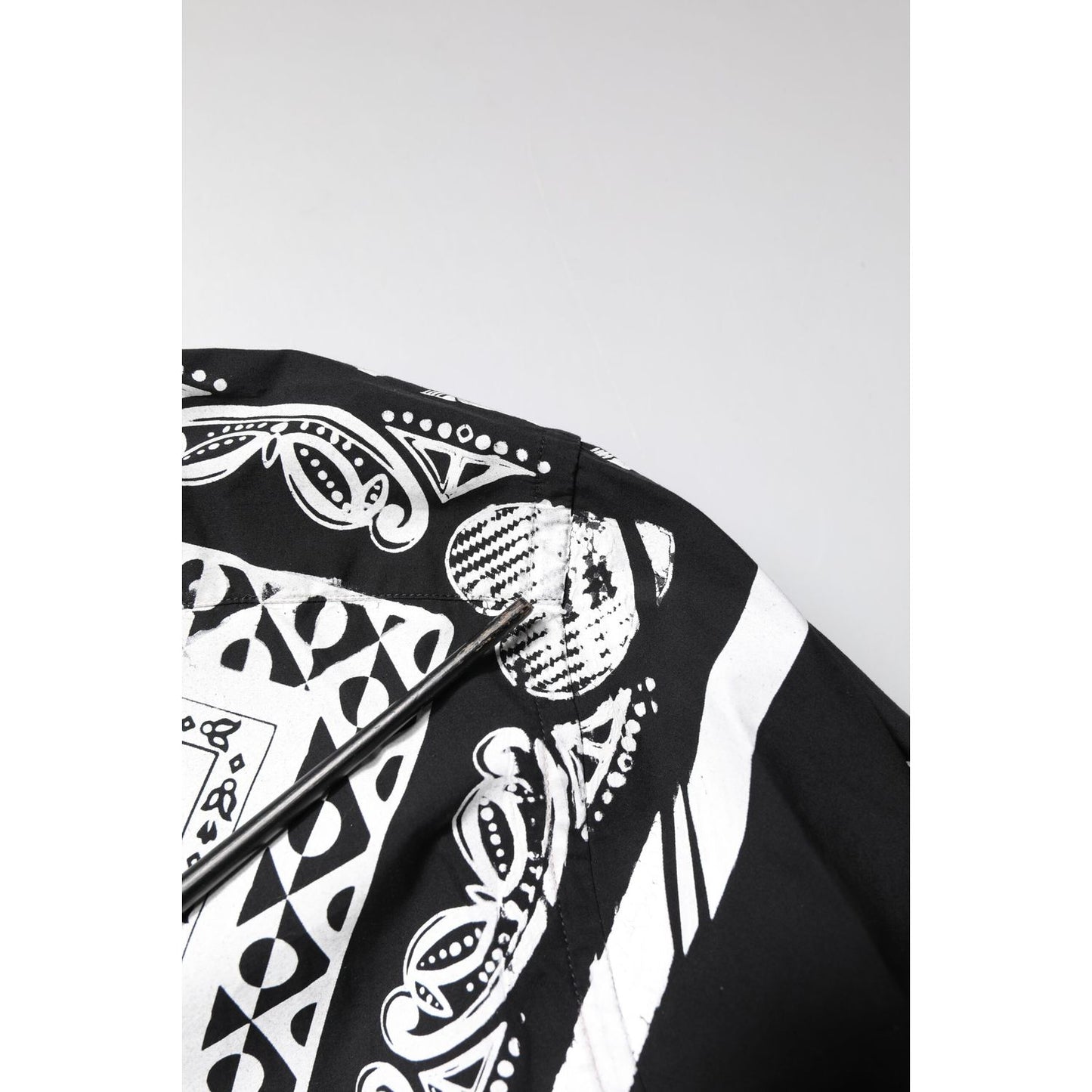 Dolce & Gabbana Black White Bandana MARTINI Men Dress Shirt