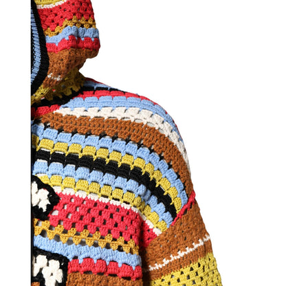 Dolce & Gabbana Multicolor Cotton Hooded Pullover Sweater